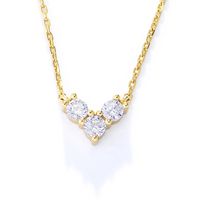 Ig Style Heart Shape Sterling Silver Inlay Zircon Necklace main image 7