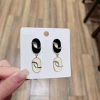 1 Pair Lady Modern Style Color Block Enamel Plating Alloy 24k Gold Plated Drop Earrings main image 1