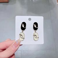 1 Pair Lady Modern Style Color Block Enamel Plating Alloy 24k Gold Plated Drop Earrings main image 2