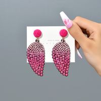 1 Pair Fashion Leaf Rhinestone Inlay Rhinestones Women's Drop Earrings main image 3