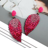 1 Pair Fashion Leaf Rhinestone Inlay Rhinestones Women's Drop Earrings main image 5