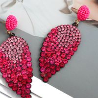 1 Pair Fashion Leaf Rhinestone Inlay Rhinestones Women's Drop Earrings main image 8