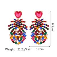 1 Pair Elegant Retro Luxurious Heart Shape Pineapple Hollow Out Inlay Zinc Alloy Rhinestones Dangling Earrings main image 7