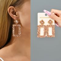 1 Pair Simple Style Square Alloy Inlay Rhinestones Women's Drop Earrings main image 5