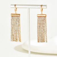 1 Pair Glam Lady Tassel Plating Inlay Alloy Copper Zircon 18k Gold Plated Drop Earrings main image 5