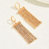 1 Pair Glam Lady Tassel Plating Inlay Alloy Copper Zircon 18k Gold Plated Drop Earrings sku image 1