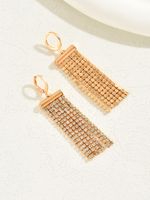 1 Pair Glam Lady Tassel Plating Inlay Alloy Copper Zircon 18k Gold Plated Drop Earrings main image 2