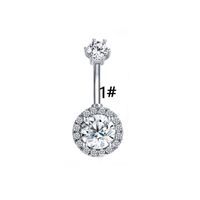 Elegant Luxurious Animal Snowflake Stainless Steel Copper Plating Hollow Out Inlay Zircon White Gold Plated Belly Ring main image 2