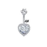 Elegant Luxurious Animal Snowflake Stainless Steel Copper Plating Hollow Out Inlay Zircon White Gold Plated Belly Ring main image 5