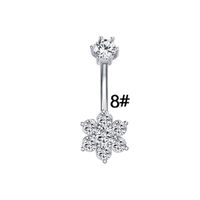 Elegant Luxurious Animal Snowflake Stainless Steel Copper Plating Hollow Out Inlay Zircon White Gold Plated Belly Ring main image 9