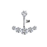Elegant Luxurious Animal Snowflake Stainless Steel Copper Plating Hollow Out Inlay Zircon White Gold Plated Belly Ring main image 4