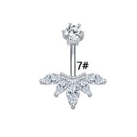 Elegant Luxurious Animal Snowflake Stainless Steel Copper Plating Hollow Out Inlay Zircon White Gold Plated Belly Ring main image 8