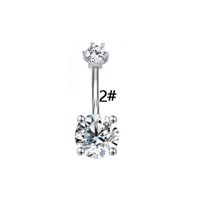 Elegant Luxurious Animal Snowflake Stainless Steel Copper Plating Hollow Out Inlay Zircon White Gold Plated Belly Ring main image 3