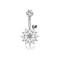 Elegant Luxurious Animal Snowflake Stainless Steel Copper Plating Hollow Out Inlay Zircon White Gold Plated Belly Ring main image 7