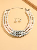 Elegant Round Imitation Pearl Alloy Beaded Women's Jewelry Set sku image 1