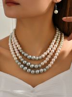Elegant Round Imitation Pearl Alloy Beaded Women's Jewelry Set main image 6