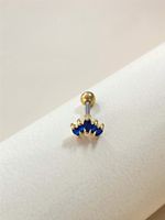 1 Piece Vacation Classic Style Shiny Petal Plating Inlay Stainless Steel Copper Zircon White Gold Plated Gold Plated Silver Plated Ear Studs Tongue Nail main image 2