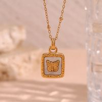 Basic Vintage Style Classic Style Butterfly Stainless Steel Plating 18k Gold Plated Pendant Necklace main image 4