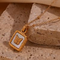 Basic Vintage Style Classic Style Butterfly Stainless Steel Plating 18k Gold Plated Pendant Necklace main image 1