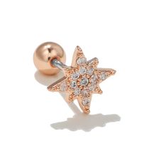 1 Piece Ig Style Simple Style Star Moon Heart Shape Plating Inlay Brass Zircon 18k Gold Plated White Gold Plated Sleeper Earrings  Ear Studs sku image 6