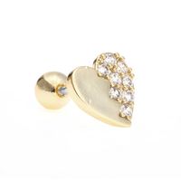 1 Piece Ig Style Simple Style Star Moon Heart Shape Plating Inlay Brass Zircon 18k Gold Plated White Gold Plated Sleeper Earrings  Ear Studs sku image 10