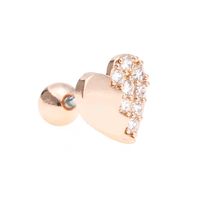 1 Piece Ig Style Simple Style Star Moon Heart Shape Plating Inlay Brass Zircon 18k Gold Plated White Gold Plated Sleeper Earrings  Ear Studs sku image 12
