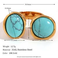 Vintage Style Simple Style Classic Style Solid Color Stainless Steel Plating 18k Gold Plated Open Rings main image 5