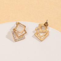 1 Pair Simple Style Square Inlay Alloy Gold Plated Ear Studs main image 2