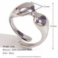 Vintage Style Simple Style Classic Style Solid Color Stainless Steel Plating 18k Gold Plated Open Rings sku image 4