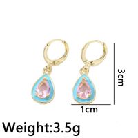 1 Pair Sweet Simple Style Water Droplets Heart Shape Plating Inlay Copper Zircon 18k Gold Plated Drop Earrings main image 3