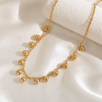 316 Stainless Steel  14K Gold Plated Retro Plating Zipper Ball Necklace main image 7