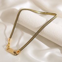 316 Stainless Steel  14K Gold Plated Retro Plating Zipper Ball Necklace main image 6