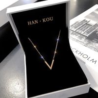 Simple Style Letter Titanium Steel Plating 18k Gold Plated Pendant Necklace sku image 1