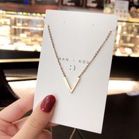 Simple Style Letter Titanium Steel Plating 18k Gold Plated Pendant Necklace main image 5