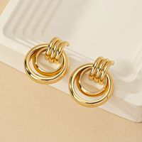1 Pair Simple Style Commute Round Plating Alloy Drop Earrings main image 4