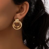 1 Pair Simple Style Commute Round Plating Alloy Drop Earrings main image 5