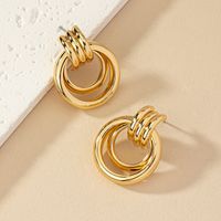 1 Pair Simple Style Commute Round Plating Alloy Drop Earrings main image 1