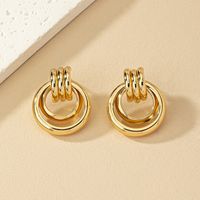1 Pair Simple Style Commute Round Plating Alloy Drop Earrings main image 6