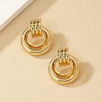 1 Pair Simple Style Commute Round Plating Alloy Drop Earrings main image 3