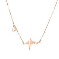 304 Stainless Steel 18K Gold Plated French Style Modern Style Korean Style Plating Electrocardiogram Necklace main image 2
