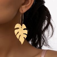 1 Pair French Style Simple Style Leaves Plating Alloy Drop Earrings main image 3