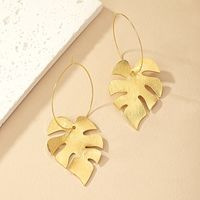 1 Pair French Style Simple Style Leaves Plating Alloy Drop Earrings main image 6