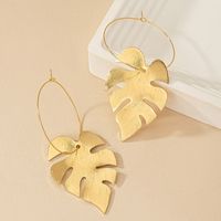 1 Pair French Style Simple Style Leaves Plating Alloy Drop Earrings main image 1