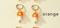 1 Pair French Style Simple Style Commute Mushroom Plating Arylic Drop Earrings sku image 1
