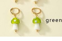 1 Pair French Style Simple Style Commute Mushroom Plating Arylic Drop Earrings sku image 2