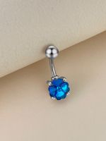 Casual Cute Classic Style Four Leaf Clover Stainless Steel Alloy Copper Plating White Gold Plated Gold Plated Silver Plated Belly Ring sku image 4