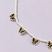 Princess Cute Sweet Butterfly Artificial Pearl Alloy Beaded Girl's Pendant Necklace main image 2