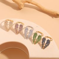 Classic Style Shiny Wings Copper 14k Gold Plated Zircon Open Rings In Bulk main image 7