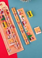 Christmas Pencil Five-piece Children's Painting Five-in-one Eraser Pencil Stationery Set Prize Christmas Small Gift sku image 2