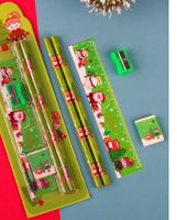Christmas Pencil Five-piece Children's Painting Five-in-one Eraser Pencil Stationery Set Prize Christmas Small Gift sku image 3
